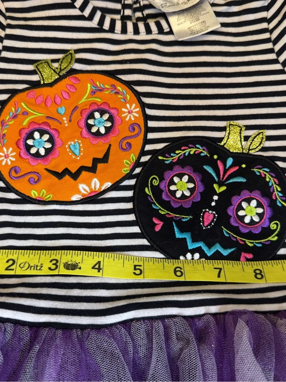 Emily Rose Halloween Dress 18M Sugar Skull Pumpkin Tutu Striped Tunic